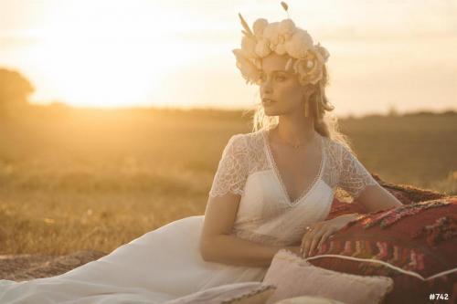 Brautkleid in Detailansicht