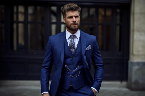 006-Refined Elegant men formal suit floated. Generate Ai